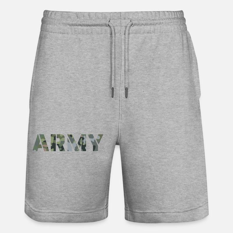 ARMY NL NFP Camouflage pattern - Stanley/Stella Trainer Unisex Organic Jogging Shorts - heather grey