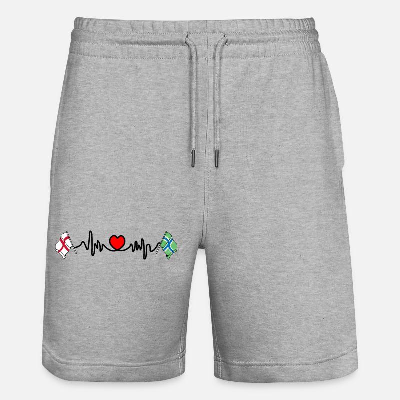 Herzfrequenz in Gloucestershire & England - Stanley/Stella Unisex Bio Joggingshorts Trainer  - Grau meliert