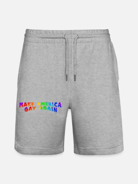 Make America Gay Again - Stanley/Stella Trainer Unisex Organic Jogging Shorts - heather grey