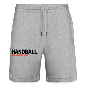 Handball. Mehr als nur ein Sport. (Schwarz) - Stanley/Stella Unisex Bio Joggingshorts Trainer  - Grau meliert - Vorne - Nik (191cm) & Marisol (170cm)