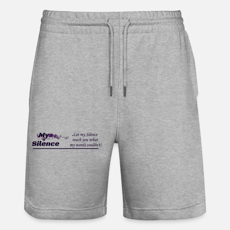 My Silence, design vestimentaire - Short de jogging bio TRAINER Stanley/Stella unisexe - gris chiné