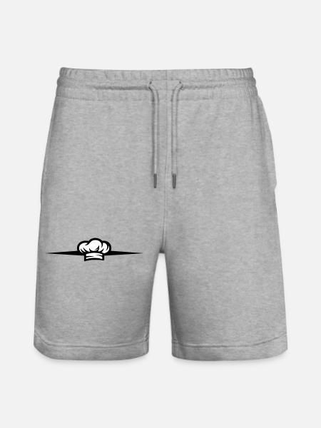 Chef's Hat Symbol Chef Line - Stanley/Stella Trainer Unisex Organic Jogging Shorts - heather grey