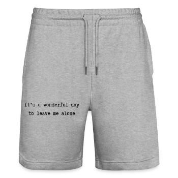 Es ist ein wunderbarer Tag, mich allein zu lassen - Stanley/Stella Unisex Bio Joggingshorts Trainer  - Grau meliert - Vorne - Nik (191cm) & Marisol (170cm)