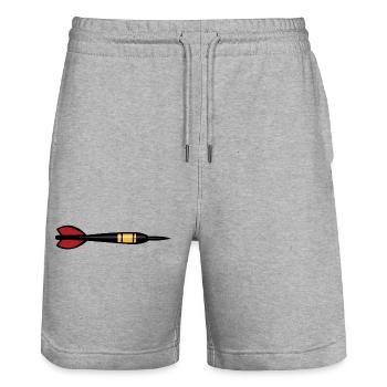 Dartpfeil in Aktion - Stanley/Stella Unisex Bio Joggingshorts Trainer  - Grau meliert - Vorne - Nik (191cm) & Marisol (170cm)
