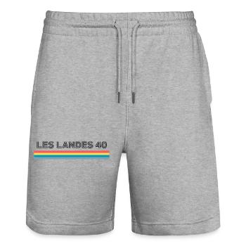 Les Landes 40 T-Shirt Cadeau Humour - Short de jogging bio TRAINER Stanley/Stella unisexe - gris chiné - Devant - Nik (191cm) & Marisol (170cm)