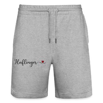 Haflinger Heart - Stanley/Stella Trainer Unisex Organic Jogging Shorts - heather grey - Front - Nik (191cm) & Marisol (170cm)