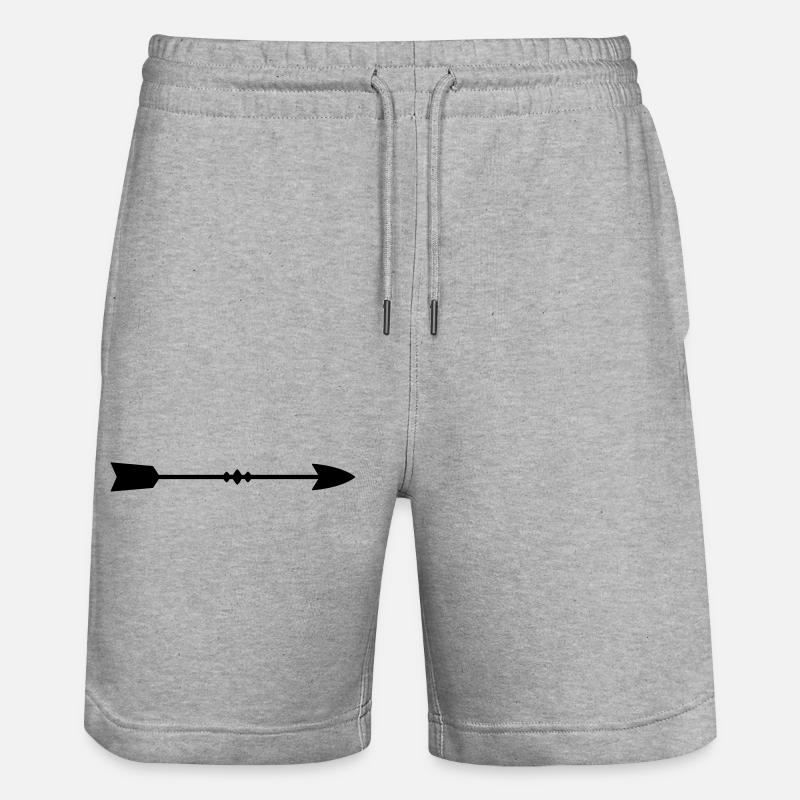arrow - Stanley/Stella Trainer Unisex Organic Jogging Shorts - heather grey