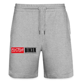 custom biker tuner bikes tuning sticker sticker - Stanley/Stella Trainer Unisex Organic Jogging Shorts - heather grey - Front - Nik (191cm) & Marisol (170cm)