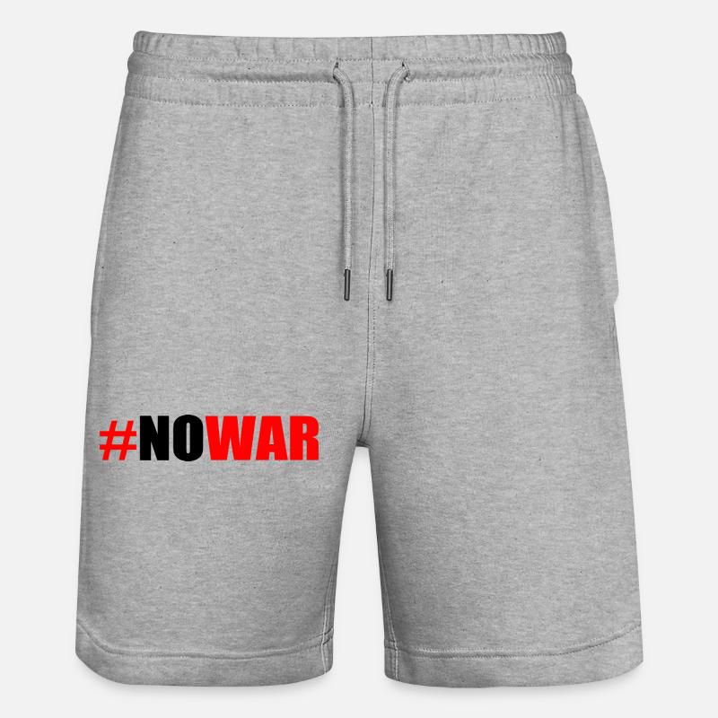 No war - Short de jogging bio TRAINER Stanley/Stella unisexe - gris chiné