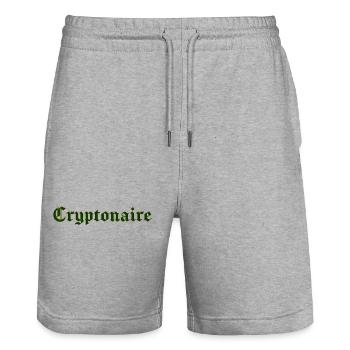Cryptonaire - Stanley/Stella Unisex Bio Joggingshorts Trainer  - Grau meliert - Vorne - Nik (191cm) & Marisol (170cm)