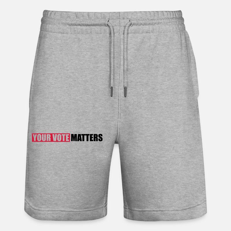 votre vote compte citation - Short de jogging bio TRAINER Stanley/Stella unisexe - gris chiné