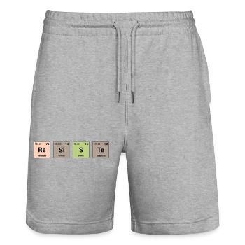 Resists in periodic elements - Stanley/Stella Trainer Unisex Organic Jogging Shorts - heather grey - Front - Nik (191cm) & Marisol (170cm)