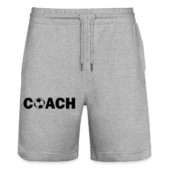 Coach - Stanley/Stella Trainer Unisex Organic Jogging Shorts - heather grey - Front - Nik (191cm) & Marisol (170cm)