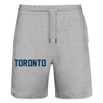 Toronto - Short de jogging bio TRAINER Stanley/Stella unisexe - gris chiné - Devant - Nik (191cm) & Marisol (170cm)