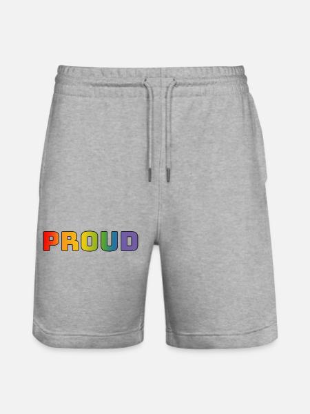 Rainbow proud black - Stanley/Stella Trainer Unisex Organic Jogging Shorts - heather grey