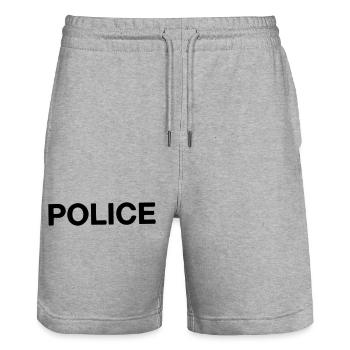 police - Short de jogging bio TRAINER Stanley/Stella unisexe - gris chiné - Devant - Nik (191cm) & Marisol (170cm)
