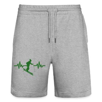 Heartbeat Skiing Ski freestyle - Stanley/Stella Trainer Unisex Organic Jogging Shorts - heather grey - Front - Nik (191cm) & Marisol (170cm)