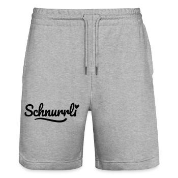 Schnurrli Schrift Herz - Stanley/Stella Unisex Bio Joggingshorts Trainer  - Grau meliert - Vorne - Nik (191cm) & Marisol (170cm)