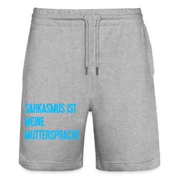 Sarkasmus-Profi - Stanley/Stella Unisex Bio Joggingshorts Trainer  - Grau meliert - Vorne - Nik (191cm) & Marisol (170cm)