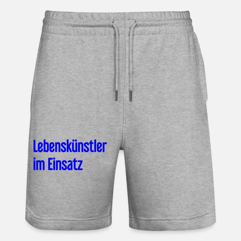 Lebenskünstler im Einsatz - Stanley/Stella Unisex Bio Joggingshorts Trainer  - Grau meliert