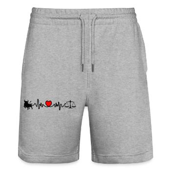 Fréquence cardiaque cardio Taureau Balance - Short de jogging bio TRAINER Stanley/Stella unisexe - gris chiné - Devant - Nik (191cm) & Marisol (170cm)