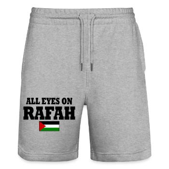 all eyes on rafah - Short de jogging bio TRAINER Stanley/Stella unisexe - gris chiné - Devant - Nik (191cm) & Marisol (170cm)