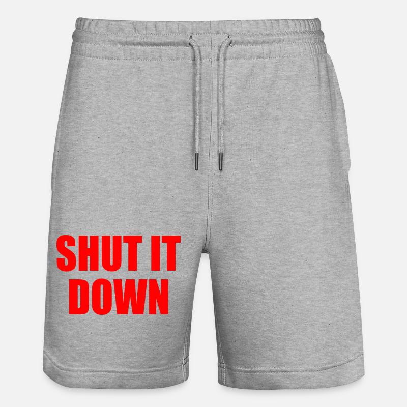 Shut it down - Stanley/Stella Unisex Bio Joggingshorts Trainer  - Grau meliert