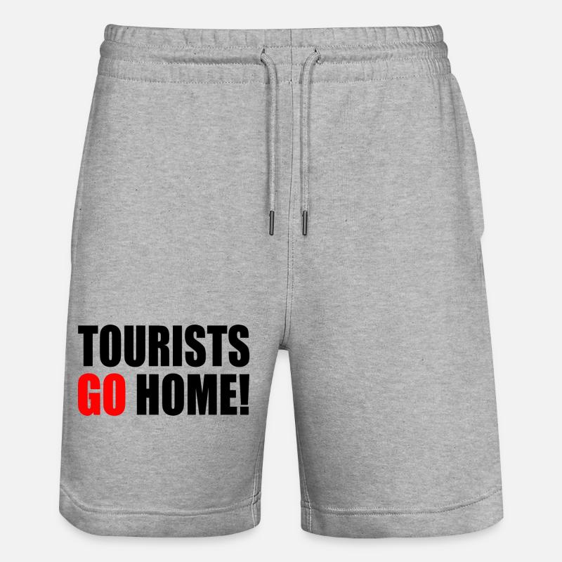 tourists go home - Pantaloncini da jogger ecologici unisex Trainer di Stanley/Stella - grigio melange
