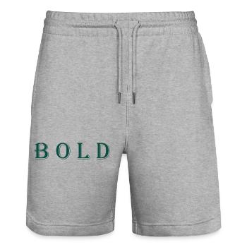 Dignified abstract art design - Stanley/Stella Trainer Unisex Organic Jogging Shorts - heather grey - Front - Nik (191cm) & Marisol (170cm)