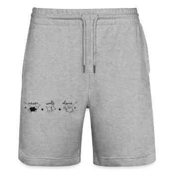 Ne marchez jamais seul - Short de jogging bio TRAINER Stanley/Stella unisexe - gris chiné - Devant - Nik (191cm) & Marisol (170cm)