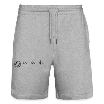 Baseball ECG Batte de baseball - Short de jogging bio TRAINER Stanley/Stella unisexe - gris chiné - Devant - Nik (191cm) & Marisol (170cm)
