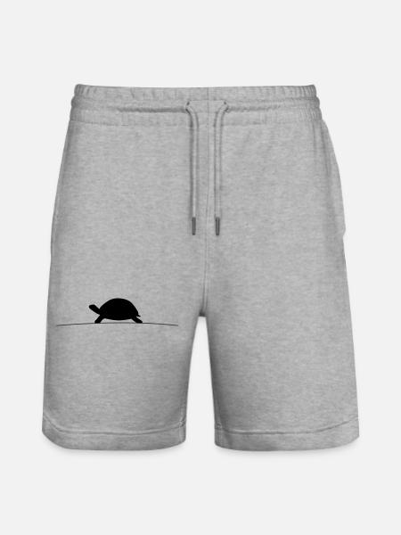 Turtle Silhouette - Stanley/Stella Trainer Unisex Organic Jogging Shorts - heather grey