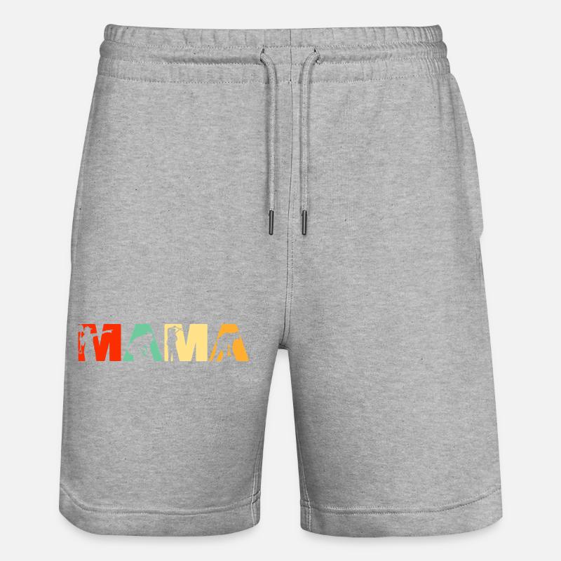 Paysage Mama Jardinage Silhouette rétro - Short de jogging bio TRAINER Stanley/Stella unisexe - gris chiné