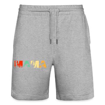 Jardinier Mama Retro Sunset Horticulture Art - Short de jogging bio TRAINER Stanley/Stella unisexe - gris chiné - Devant - Nik (191cm) & Marisol (170cm)
