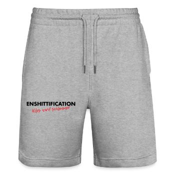 Enshittification - alles wird schlimmer! - Stanley/Stella Unisex Bio Joggingshorts Trainer  - Grau meliert - Vorne - Nik (191cm) & Marisol (170cm)