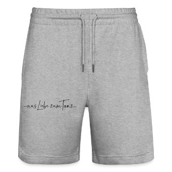 Aus Liebe zum Tanz Salsa Bachata Kizomba Tango - Stanley/Stella Unisex Bio Joggingshorts Trainer  - Grau meliert - Vorne - Nik (191cm) & Marisol (170cm)