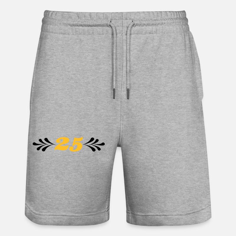 2541614 14743929 silver wedding - Stanley/Stella Trainer Unisex Organic Jogging Shorts - heather grey