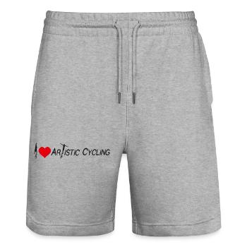 Artistic Cycling, Artistic Cycling, Indoor Cycling, I Love - Stanley/Stella Trainer Unisex Organic Jogging Shorts - heather grey - Front - Nik (191cm) & Marisol (170cm)