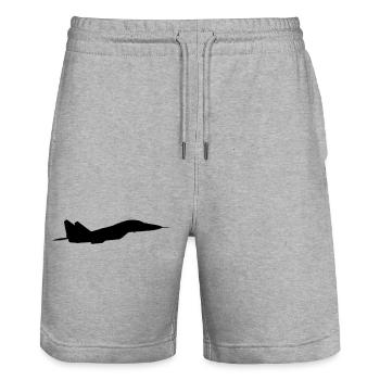MiG-35 - Stanley/Stella Trainer Unisex Organic Jogging Shorts - heather grey - Front - Nik (191cm) & Marisol (170cm)