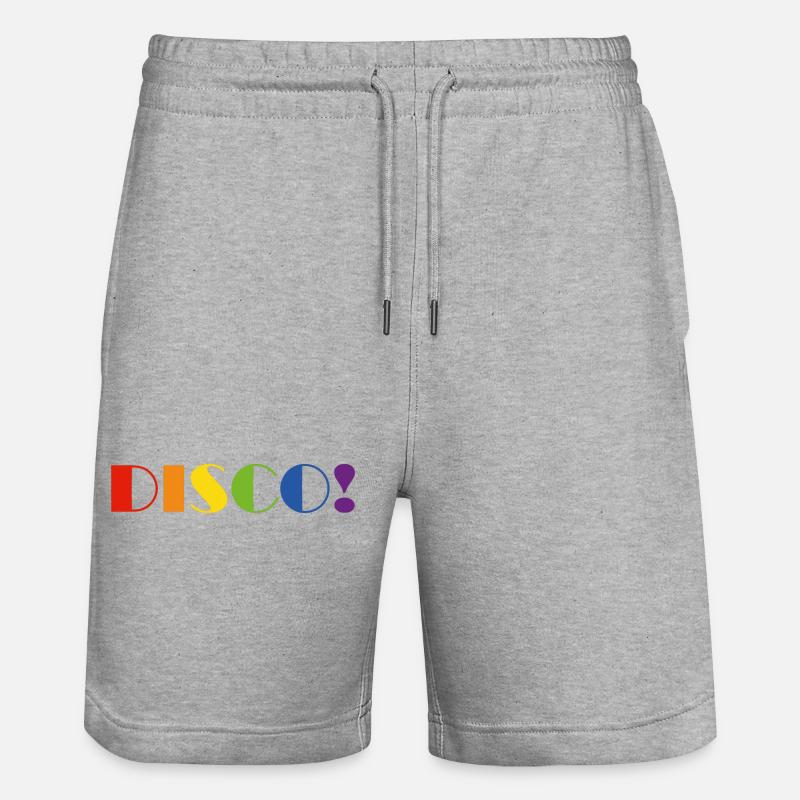 Texte arc-en-ciel DISCO - Short de jogging bio TRAINER Stanley/Stella unisexe - gris chiné