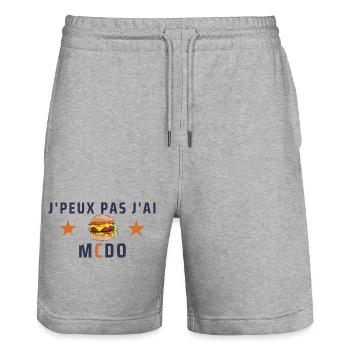 j peux pas j ai mcdo - Short de jogging bio TRAINER Stanley/Stella unisexe - gris chiné - Devant - Nik (191cm) & Marisol (170cm)