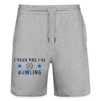 j peux pas j a bowling - Short de jogging bio TRAINER Stanley/Stella unisexe - gris chiné - Devant - Nik (191cm) & Marisol (170cm)