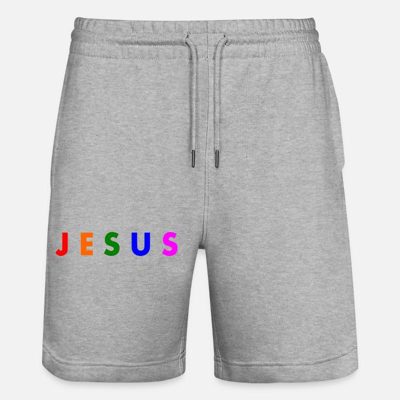 Jesus - Short de jogging bio TRAINER Stanley/Stella unisexe - gris chiné