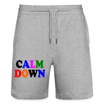 Calm down - Stanley/Stella Unisex Bio Joggingshorts Trainer  - Grau meliert - Vorne - Nik (191cm) & Marisol (170cm)