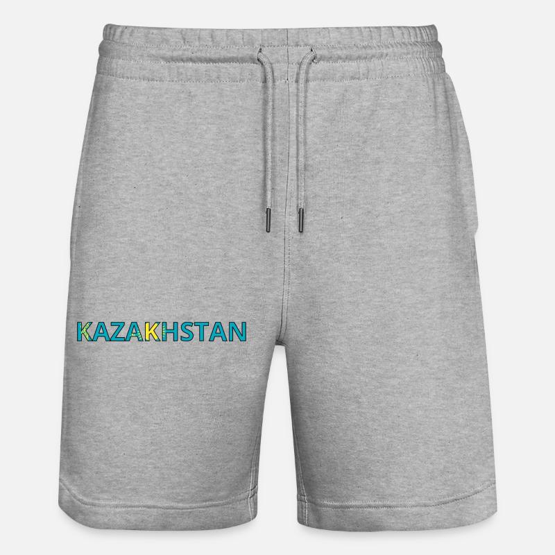 Drapeau Kazakhstan - Short de jogging bio TRAINER Stanley/Stella unisexe - gris chiné