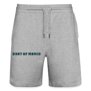 OMA. MUTTERTAG. ALLES GUTE ZUM GEBURTSTAG OMA. ICH LIEBE DICH - Stanley/Stella Unisex Bio Joggingshorts Trainer  - Grau meliert - Vorne - Nik (191cm) & Marisol (170cm)