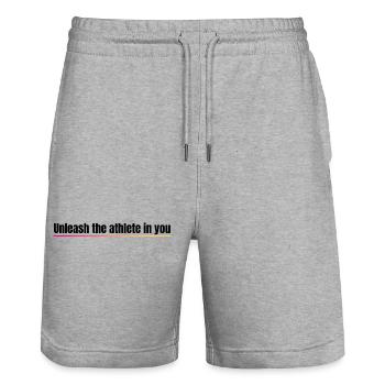 Libérez l'athlète en vous design sportif - Short de jogging bio TRAINER Stanley/Stella unisexe - gris chiné - Devant - Nik (191cm) & Marisol (170cm)
