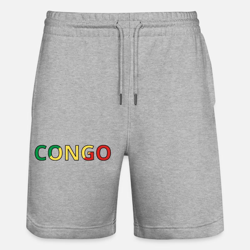 Drapeau Congo - Short de jogging bio TRAINER Stanley/Stella unisexe - gris chiné