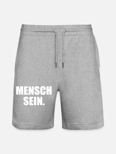 Mensch sein - Stanley/Stella Unisex Bio Joggingshorts Trainer - Grau meliert