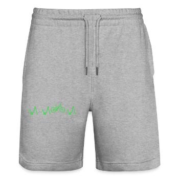 Vélo Heartbeat Ekg Cyclisme - Short de jogging bio TRAINER Stanley/Stella unisexe - gris chiné - Devant - Nik (191cm) & Marisol (170cm)